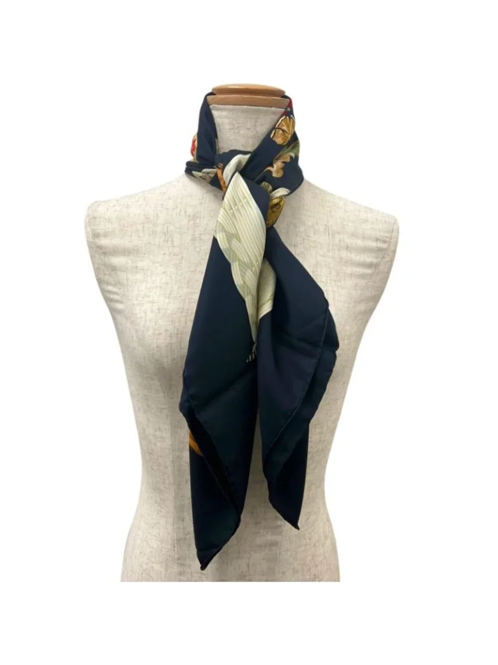 Hermes Carre 90 Egg Silk Black Scarf